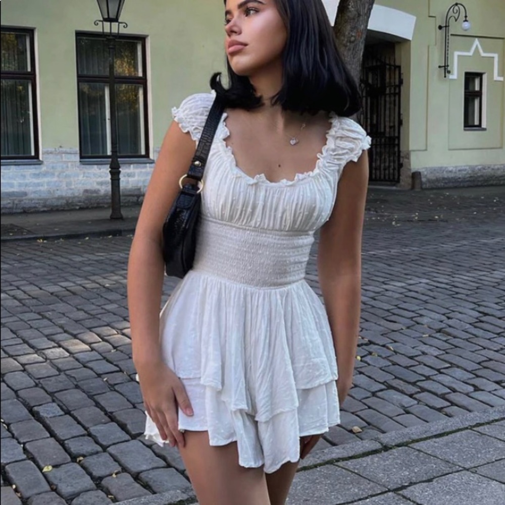 White Princess Polly Romper